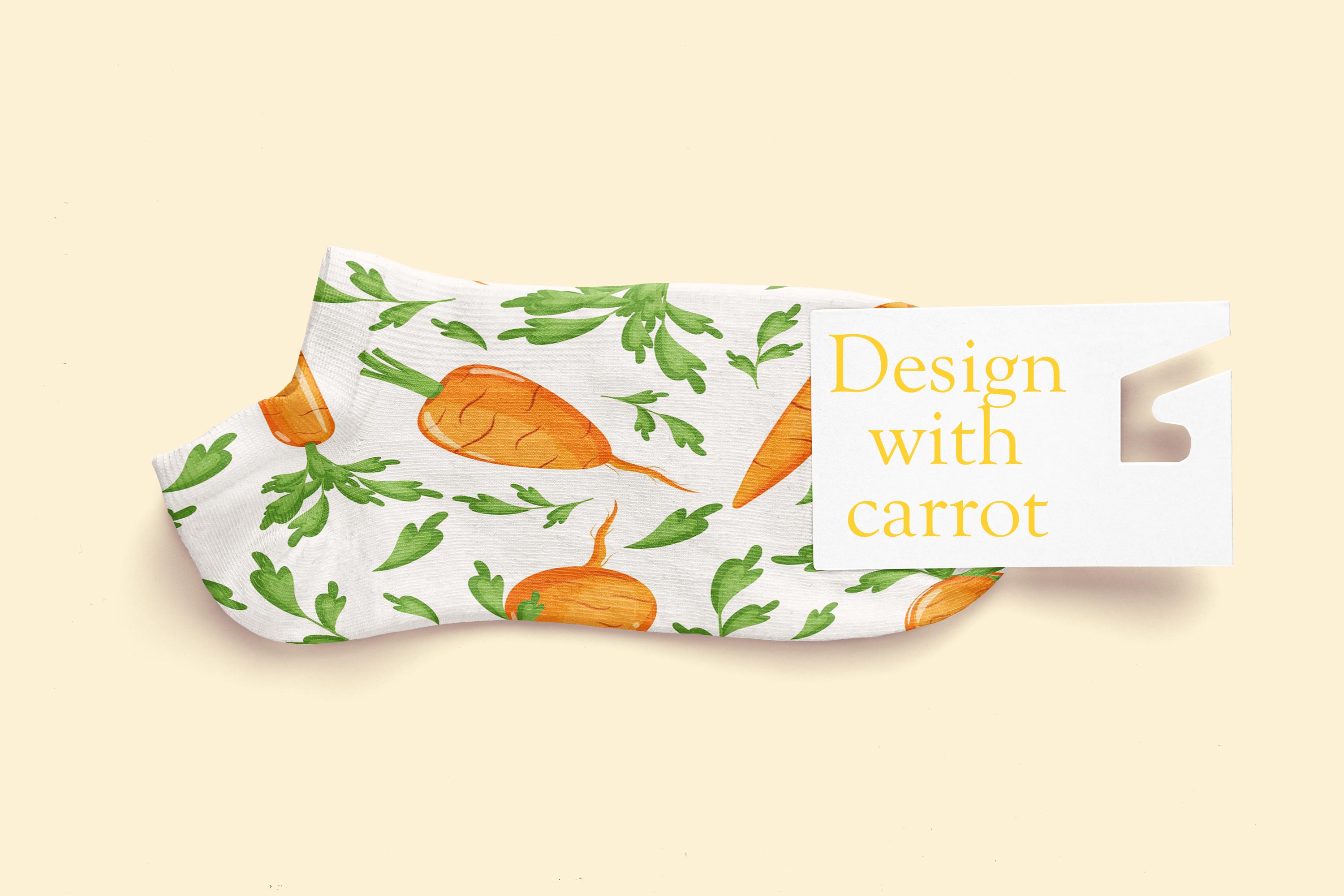 sock with carrot design mockup 447