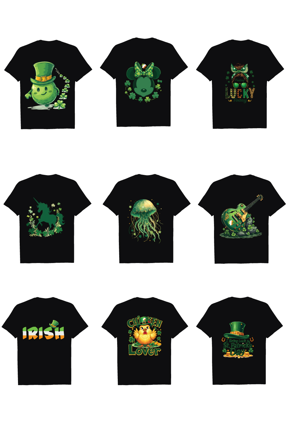 Master Bundle 9 - St Patrick's Day T-Shirt Vector Art Collection pinterest preview image.