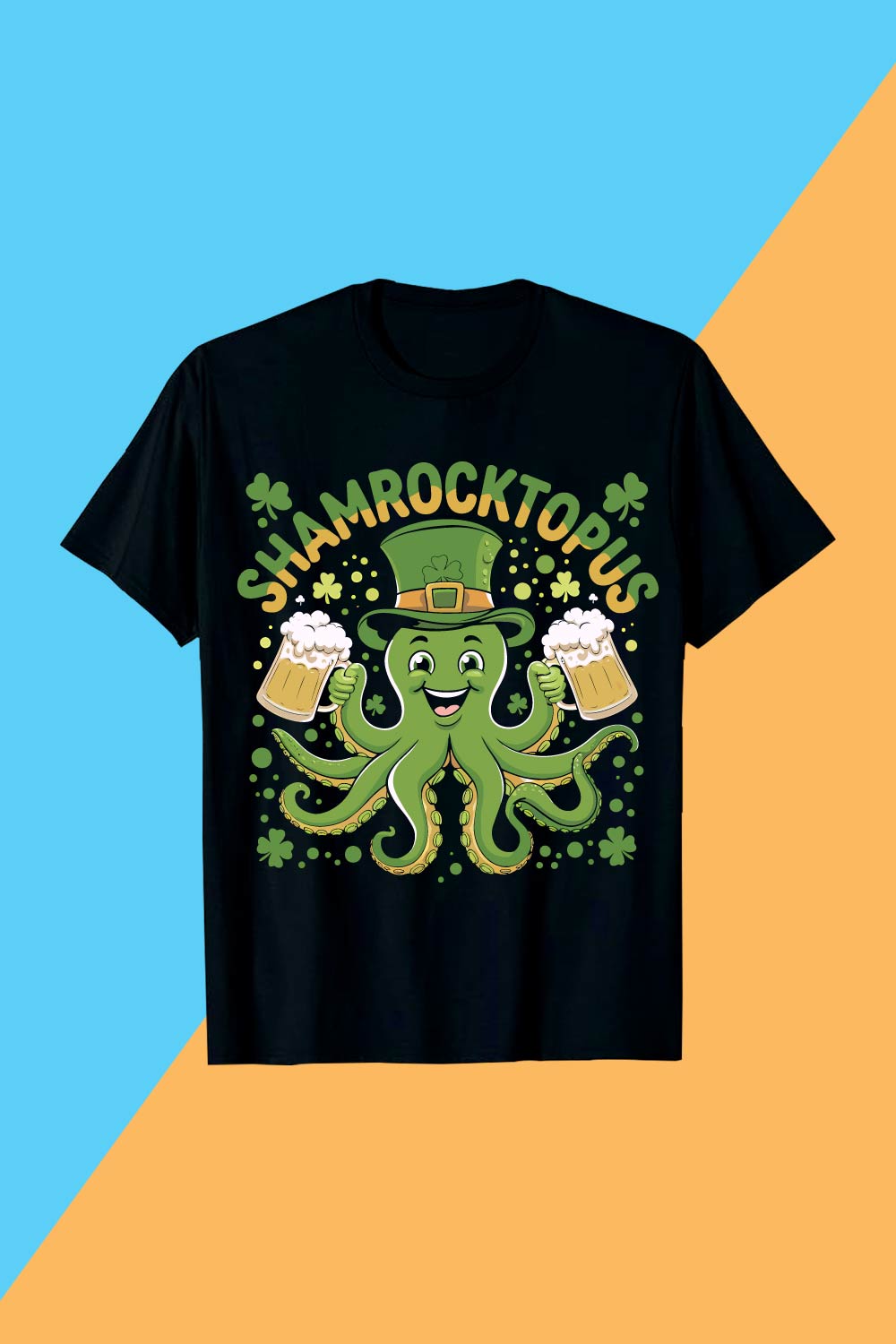 Shamrocktopus St Patrick's Day Celebration St Patrick’s Day T-shirt design pinterest preview image.