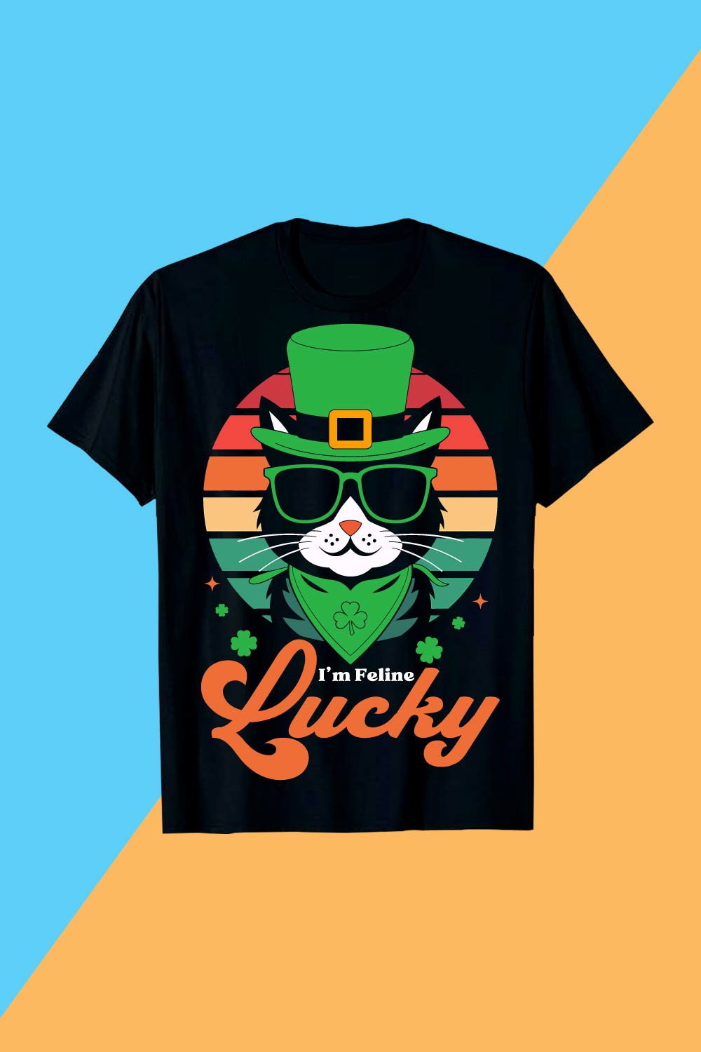 I'm Feline Lucky St Patrick's Day Design pinterest preview image.