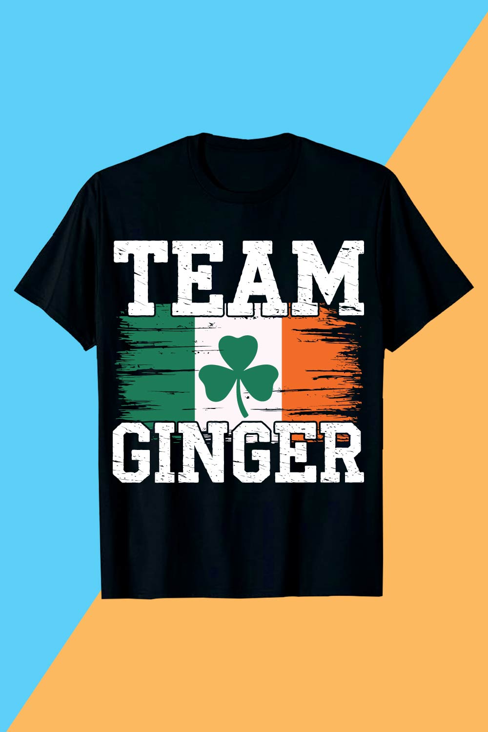 St Patrick’s Design Team Ginger Irish Flag Shamrock Design pinterest preview image.