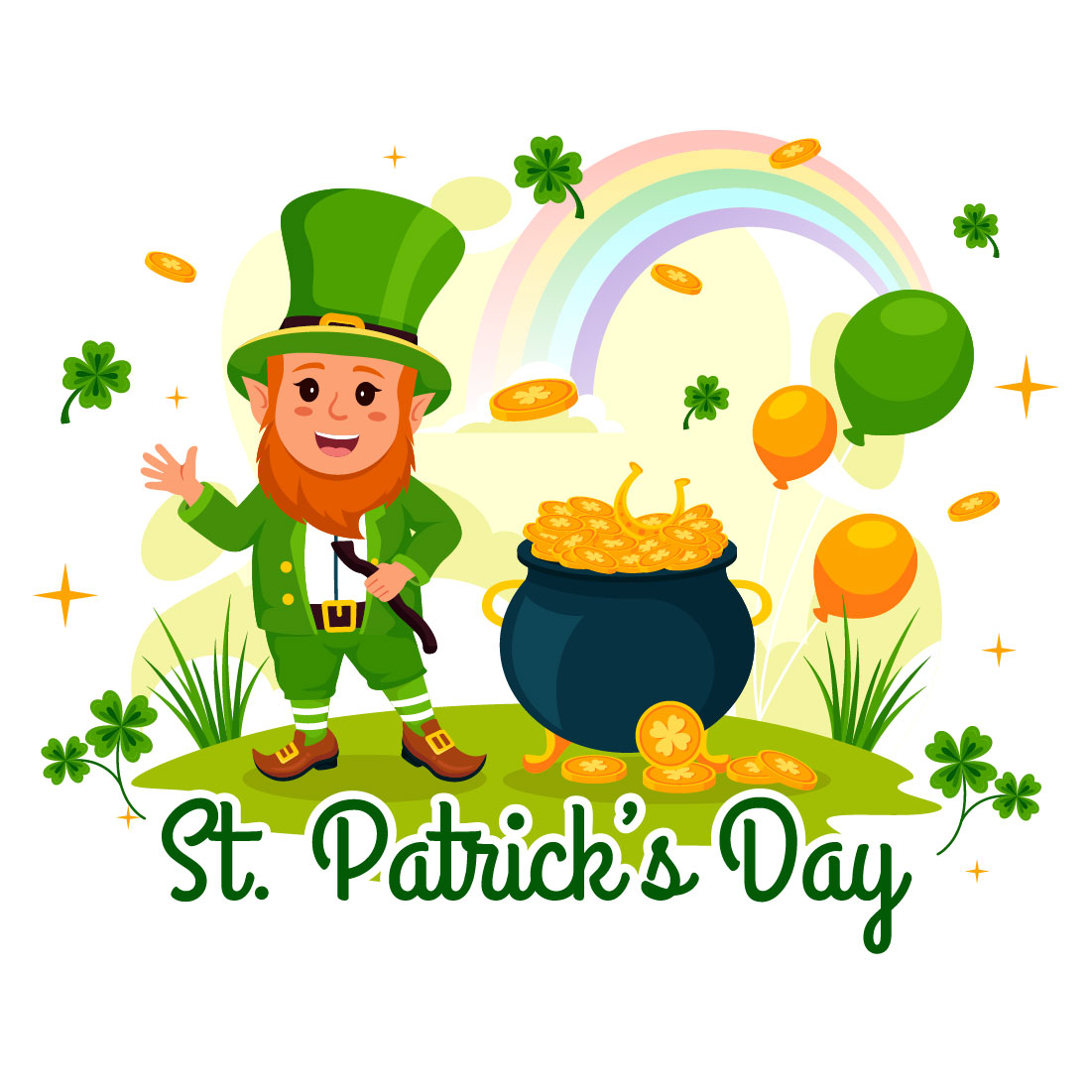 12 Happy St Patrick's Day Illustration cover image.