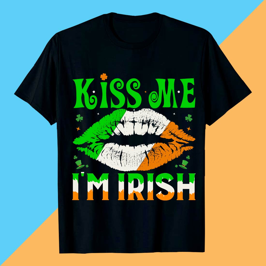 St Patrick's Day Kiss Me Shirt Design preview image.