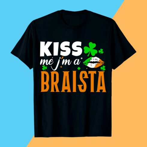 Kiss Me, I'm a Barista St Patrick's Day T-shirt design cover image.