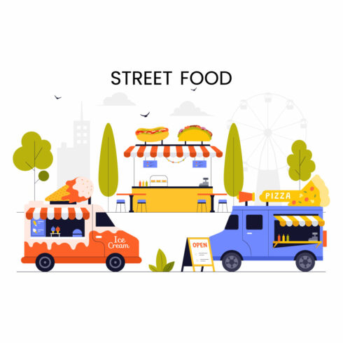 13 Street Food Festival Illustration cover image.