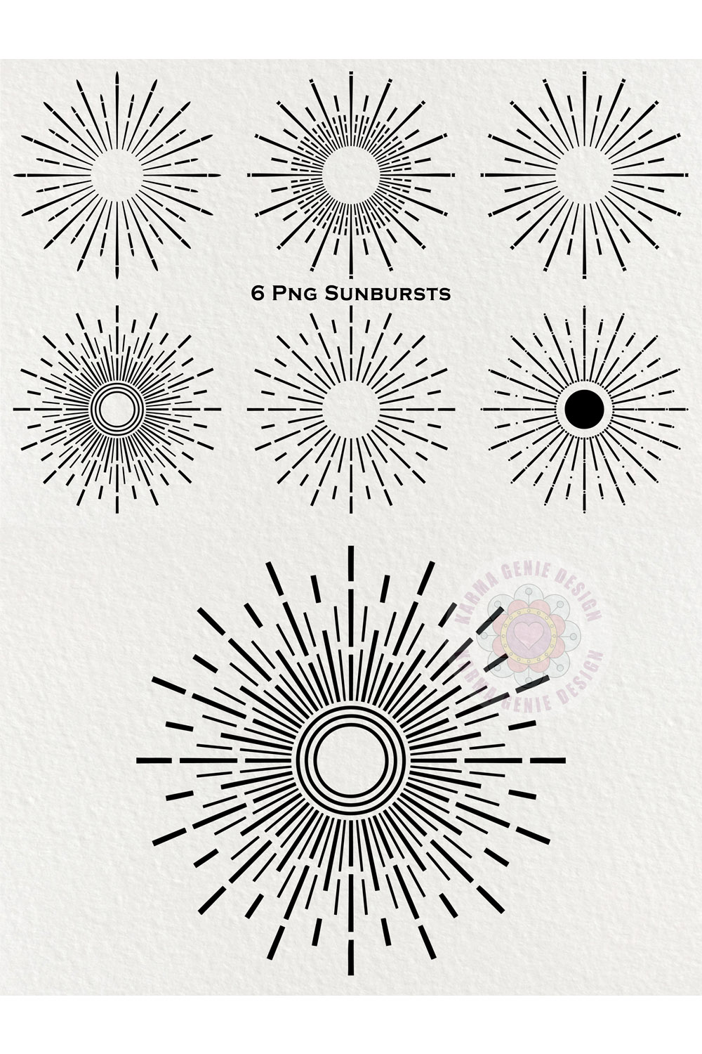 6 Png Sunburst Graphic Design Elements pinterest preview image.