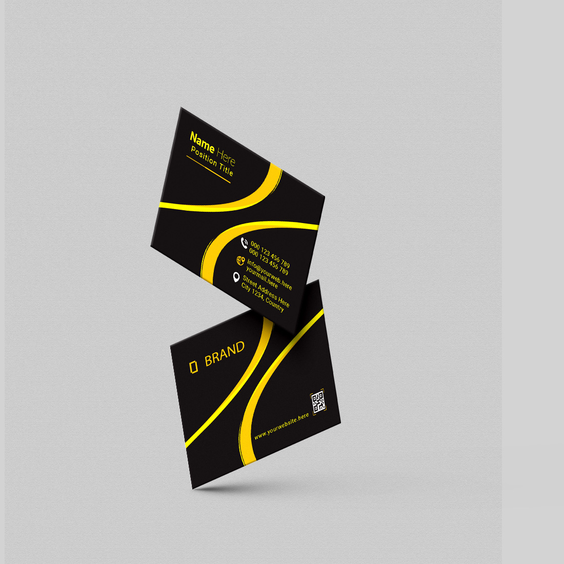 creative and simple modern business card design preview image.