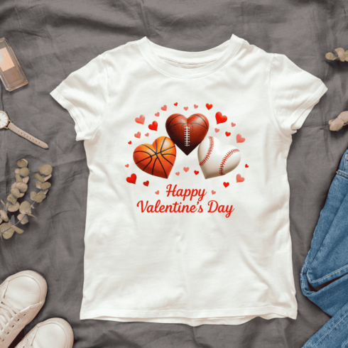 Sports Heart Valentine's Day T-shirt Design cover image.