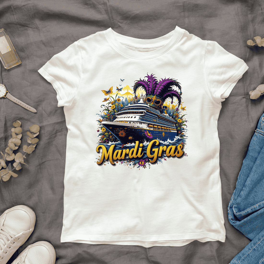 Mardi Gras cruise ship T-Shirt Design cover image.