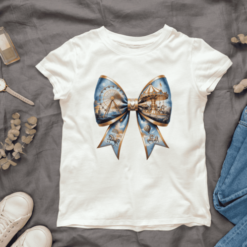 Fairytale Inspired Bow Tie T-shirt Design cover image.