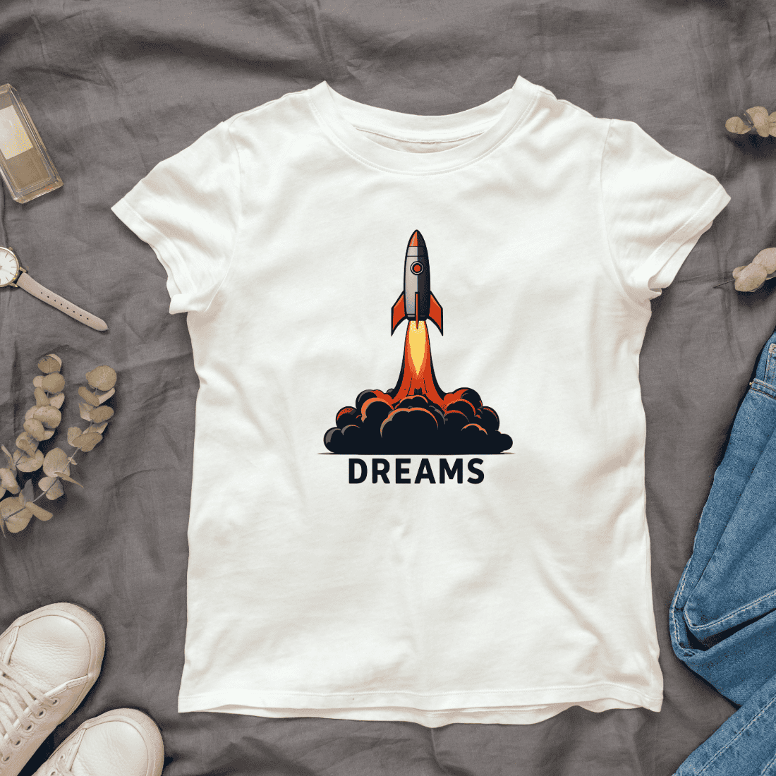 Motivational Rocket Launch T-shirt Design cover image.