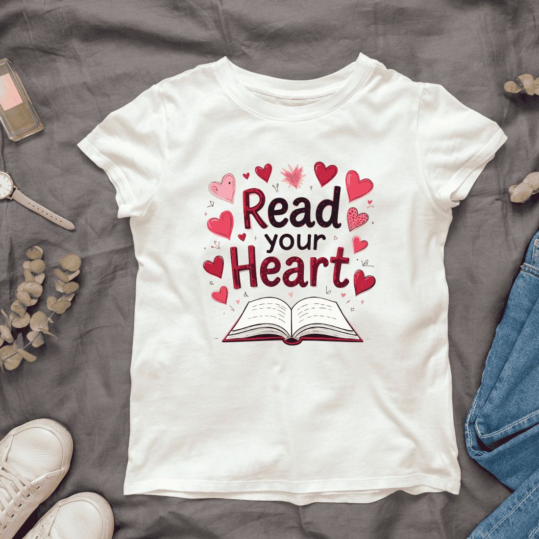 Watercolor Open book T-shirt Design cover image.