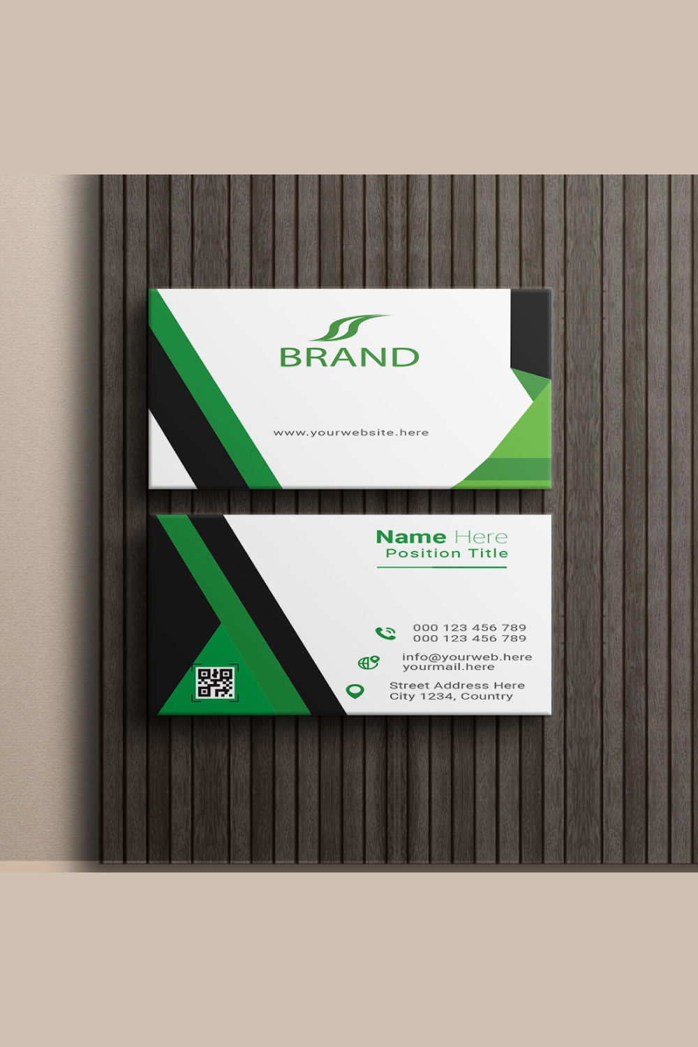 creative and simple modern business card design pinterest preview image.