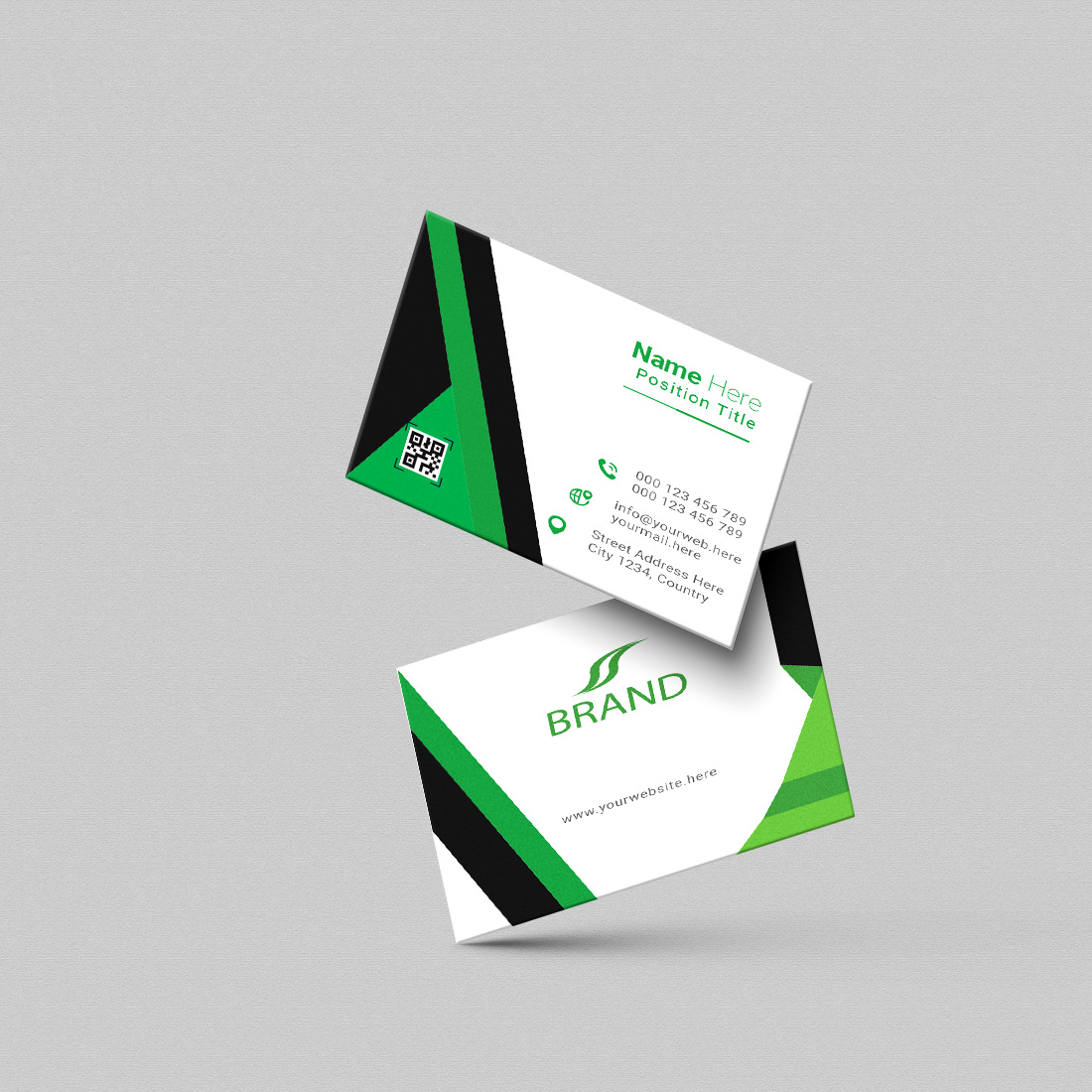 creative and simple modern business card design preview image.