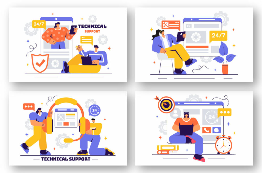 11 Technical Support System Illustration - MasterBundles