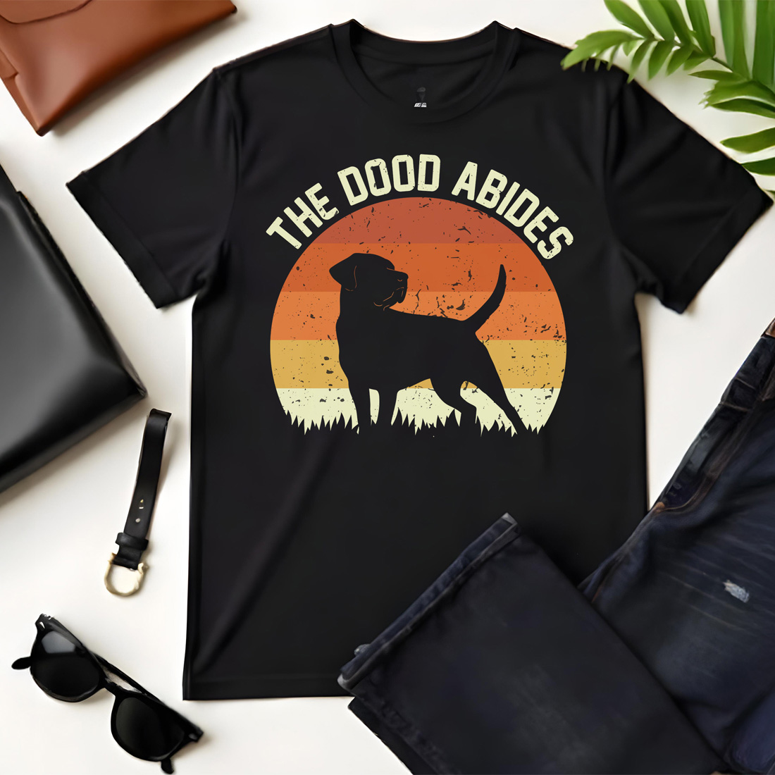 the dood abides black flat tshirt mockup 318