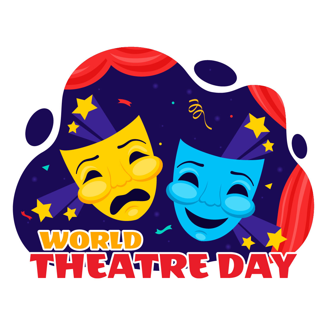 12 World Theatre Day Illustration cover image.