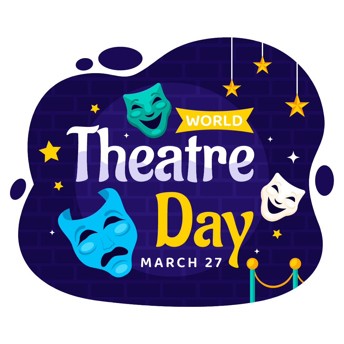 12 World Theatre Day Illustration preview image.