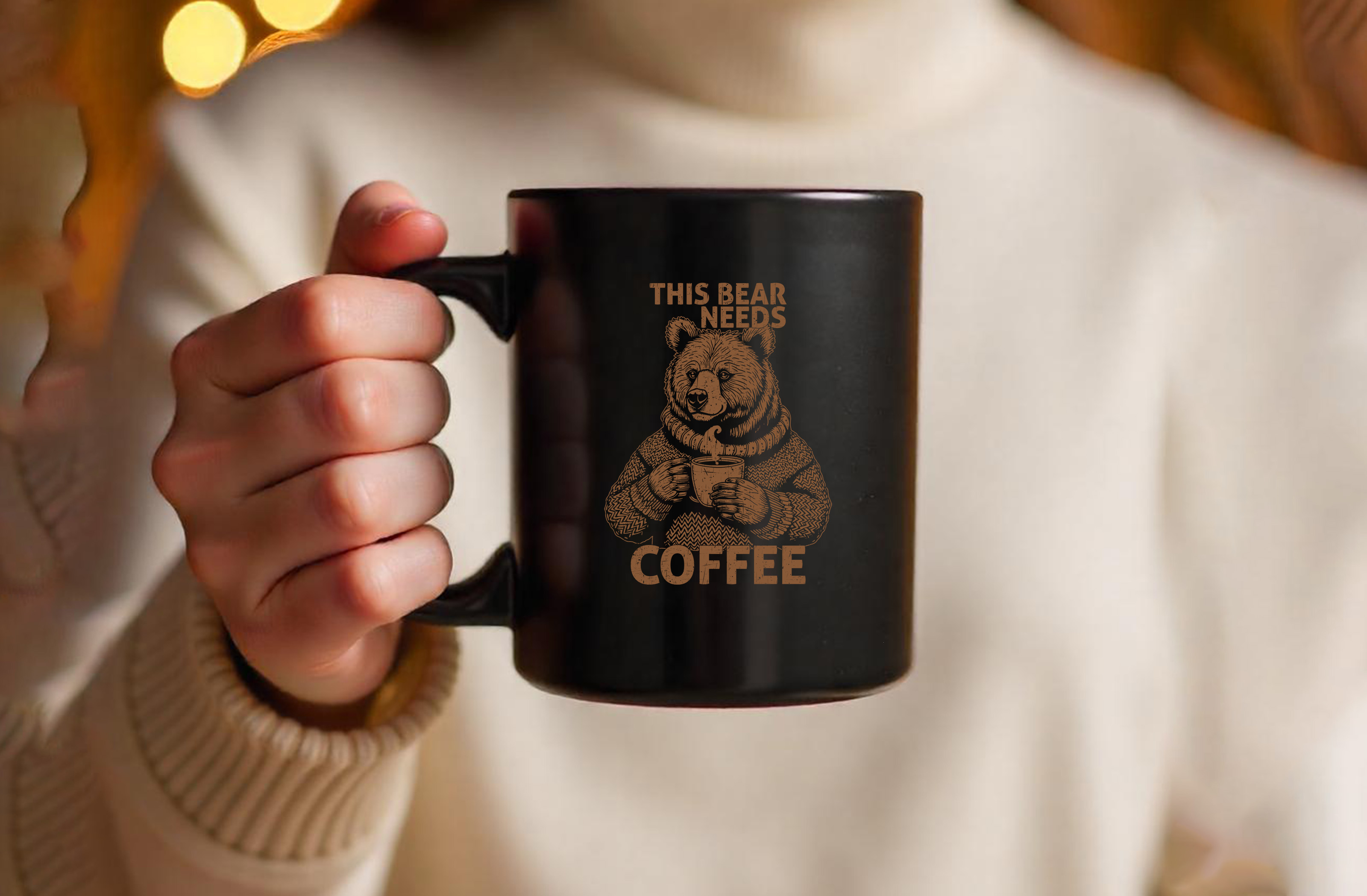 this bear needs coffee black mug 94