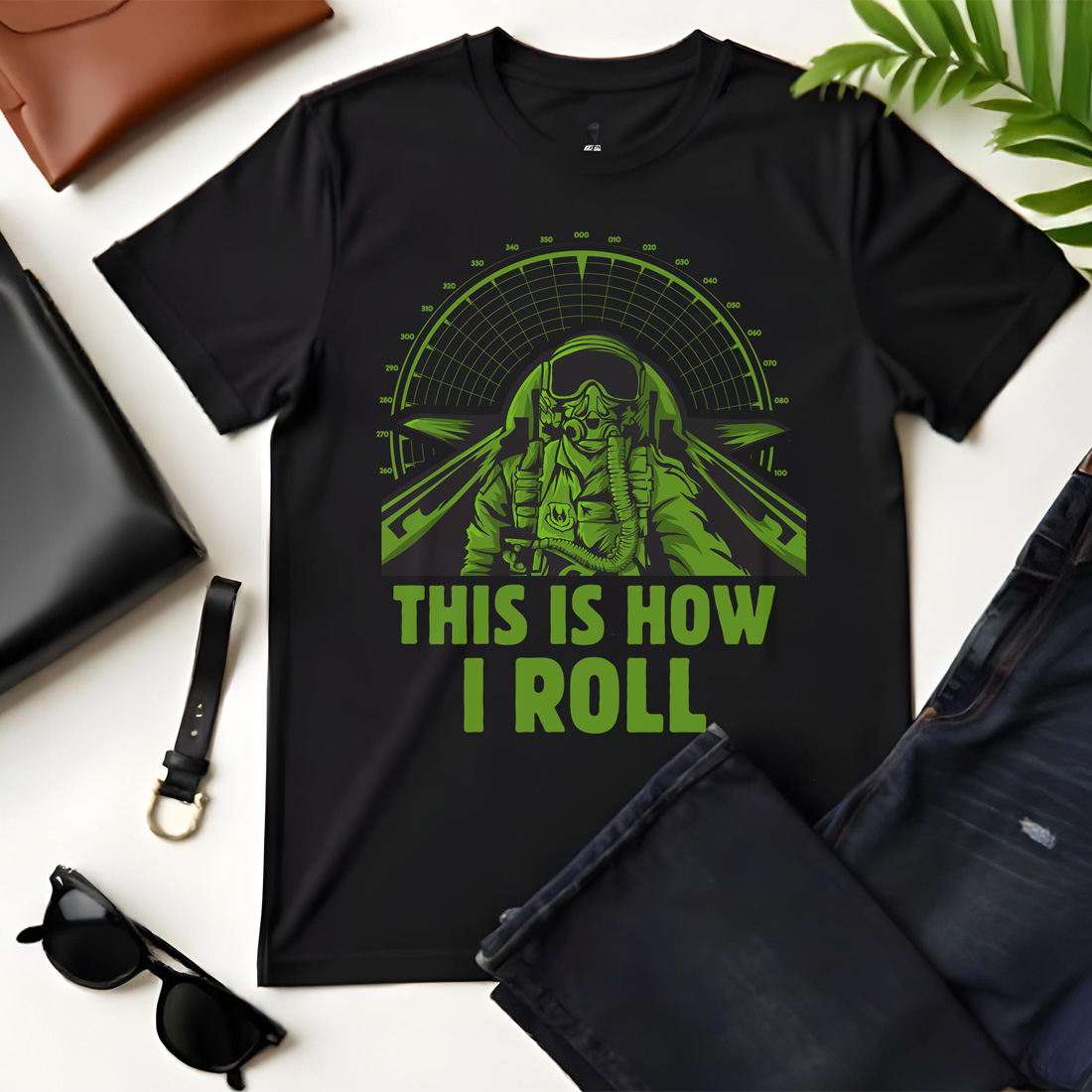 this is how i roll tshirt design vector illustration black flat tshirt mockup 153