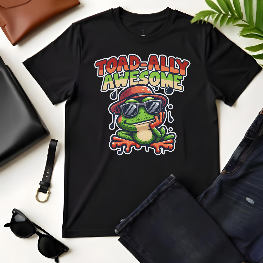 toad ally awesome graphic design black flat tshirt mockup 469