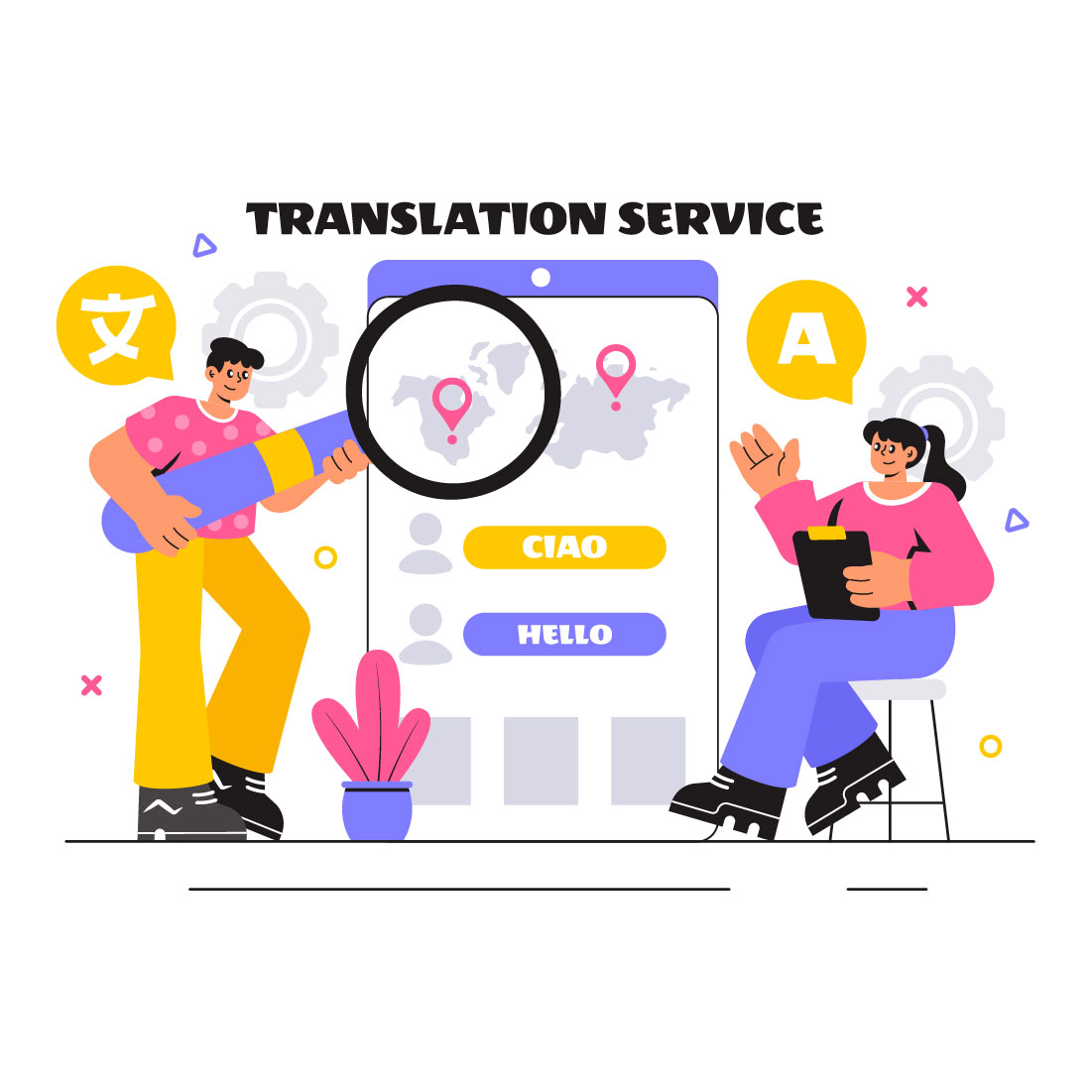 12 Language Translation Service Illustration cover image.