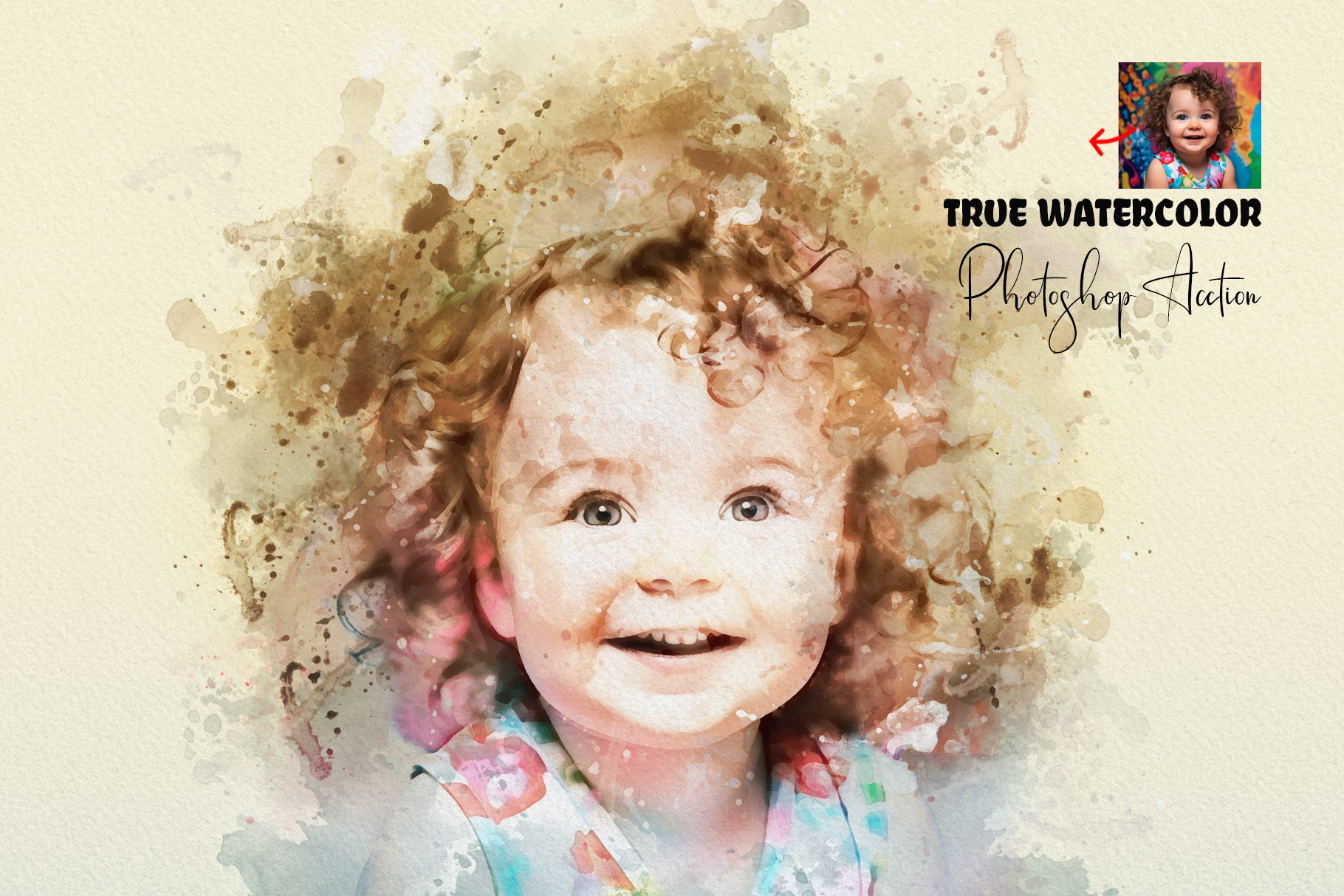 true watercolor photoshop action cover 228