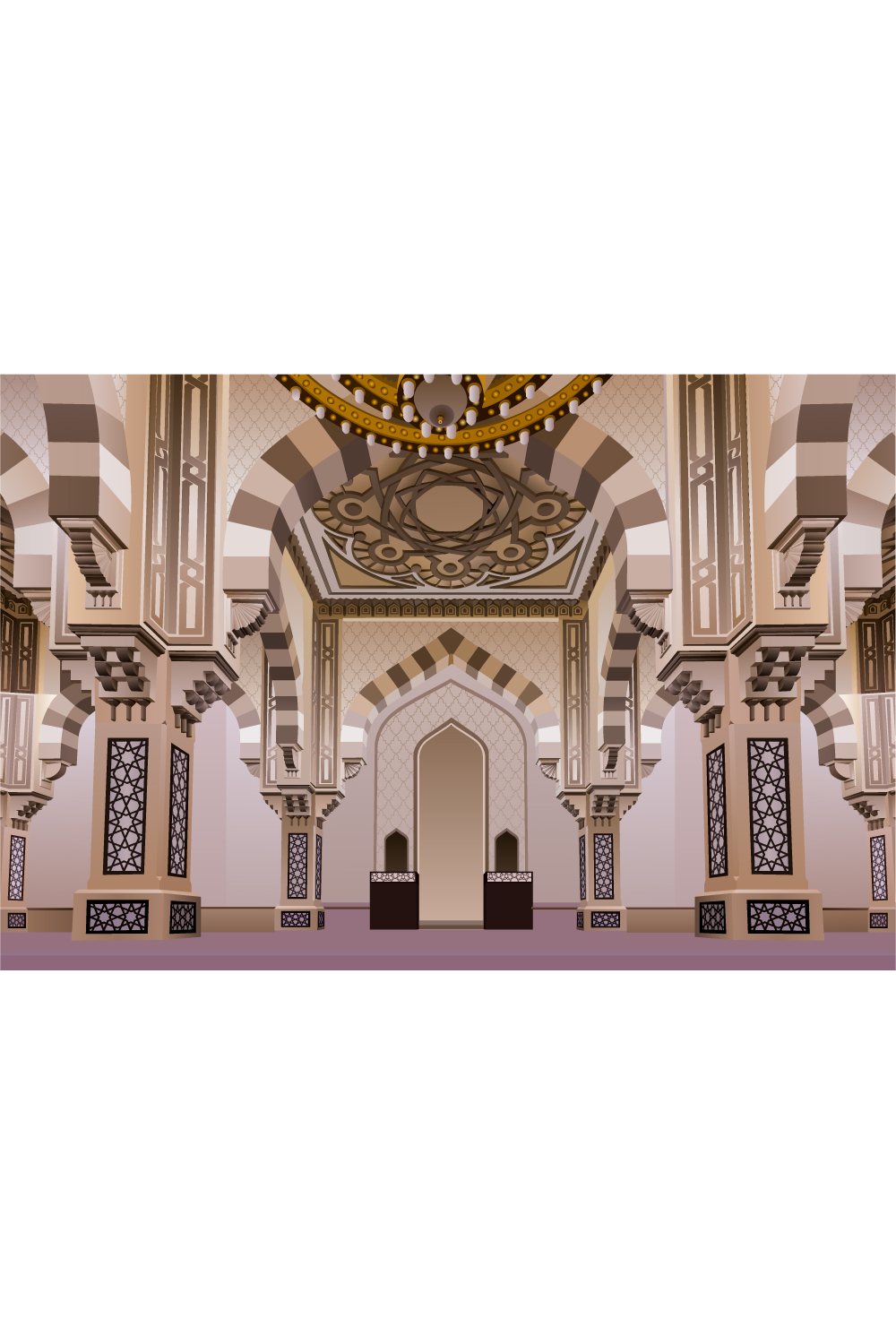 Vector Illustration of a Beautiful Mosque pinterest preview image.