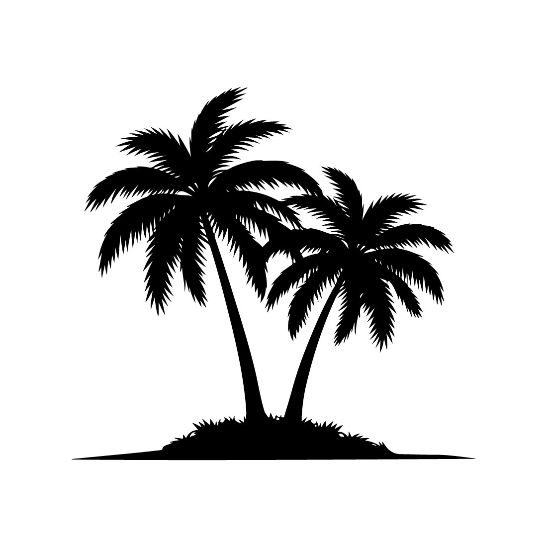 some palm tree silhouette vector illustration preview image.