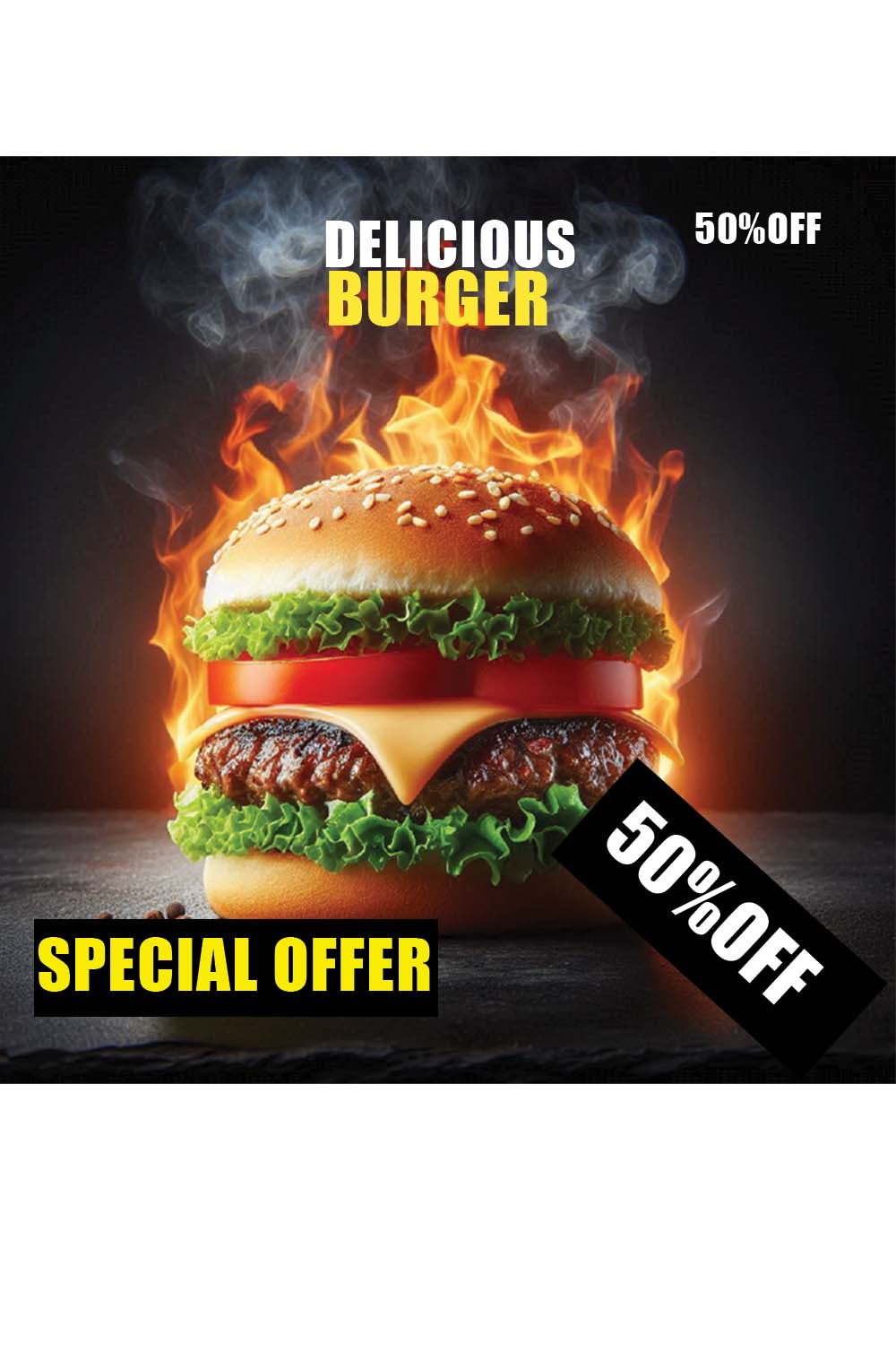 Burger Poster pinterest preview image.