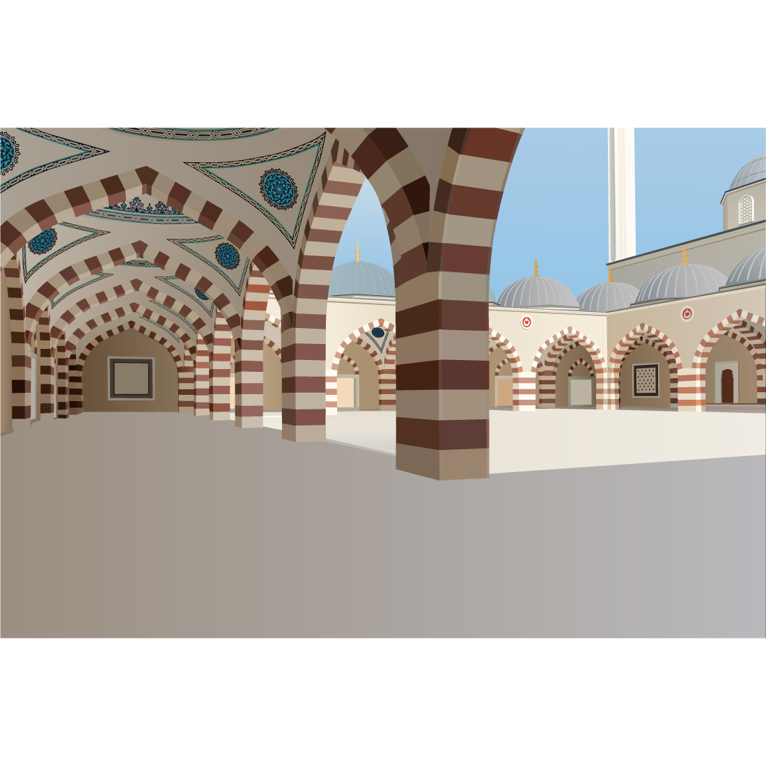 Vector Illustration of Beautiful Mosque preview image.