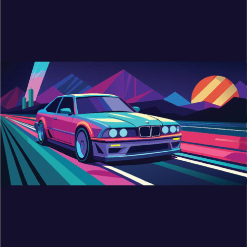 Retro-Inspired Sports Car Illustration Only $ 12 cover image.