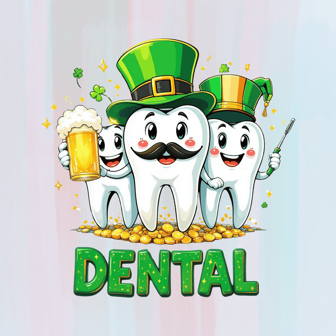 Irish Dental Health T-Shirt Design preview image.