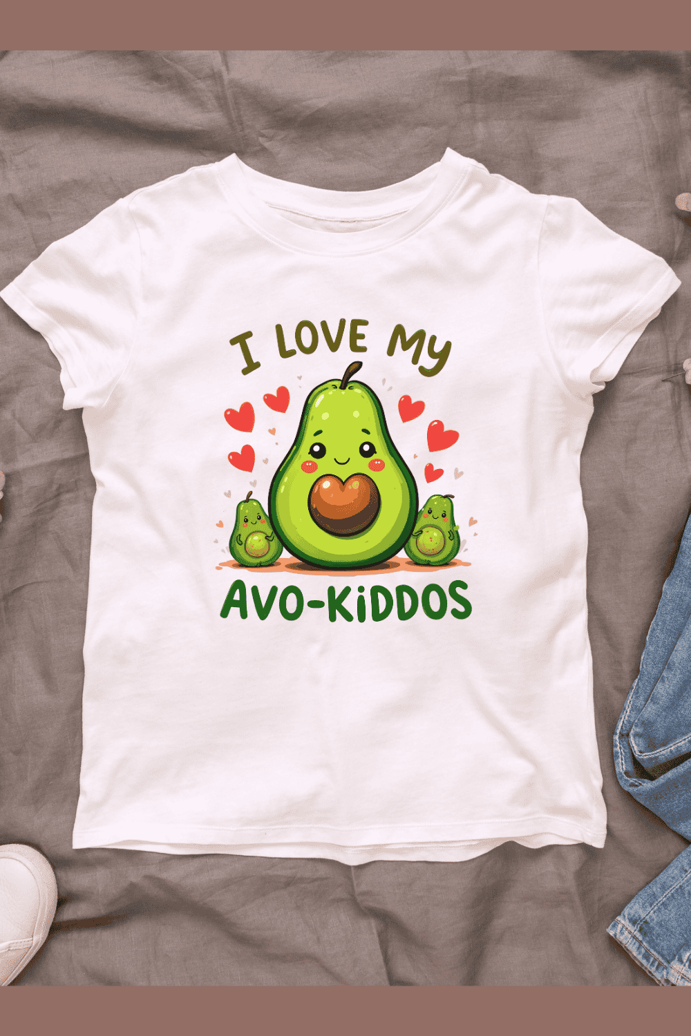 Sweet Avocado Family T-shirt Design pinterest preview image.