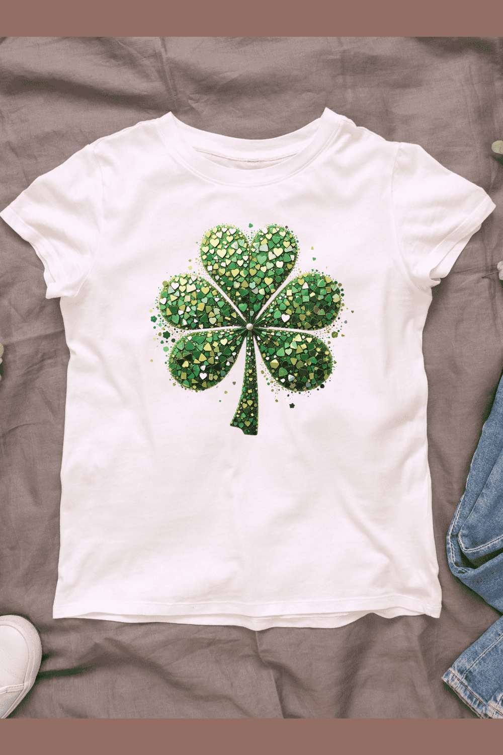 Beautiful Shamrock T-shirt Design pinterest preview image.