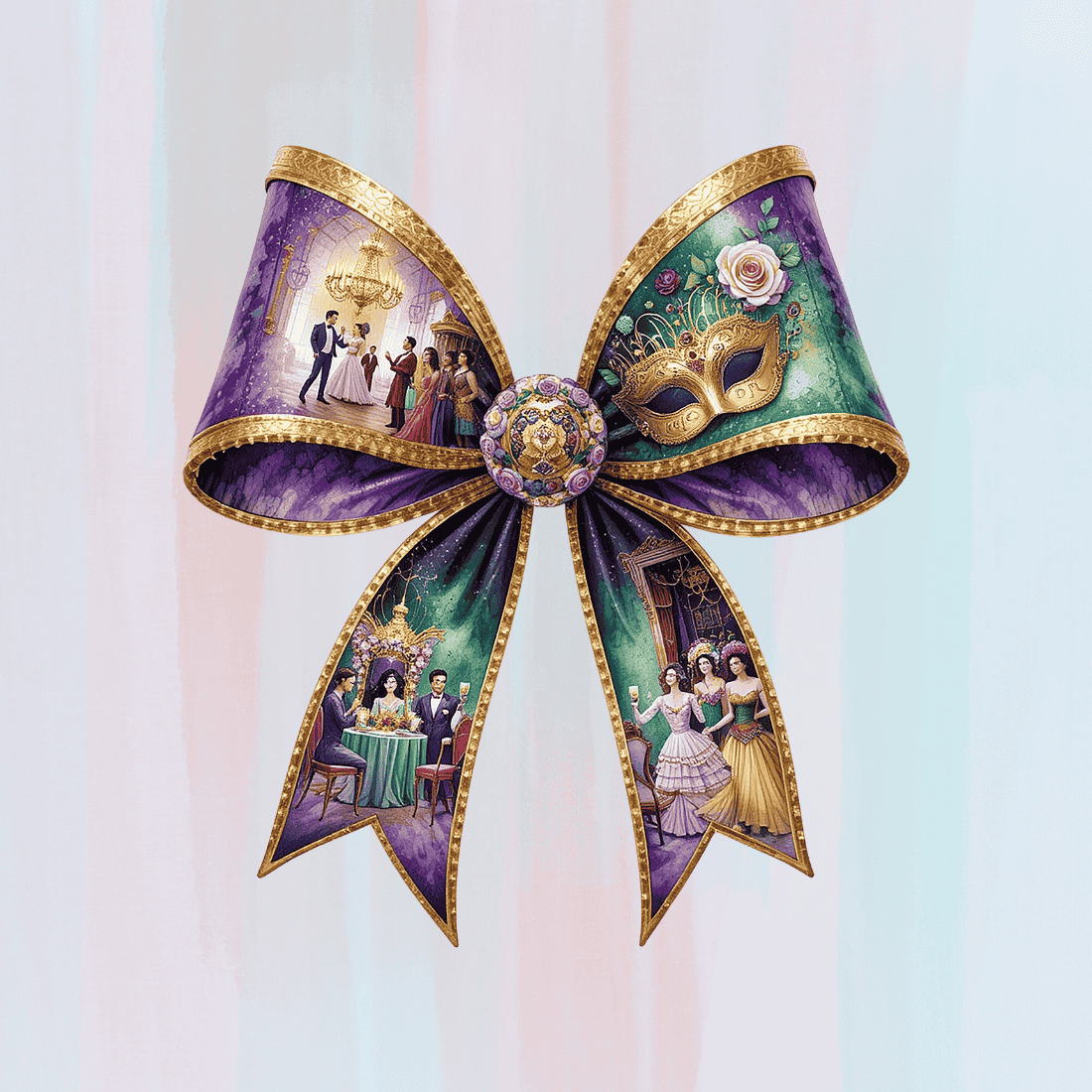 Ornate decorative bow T-shirt Design preview image.