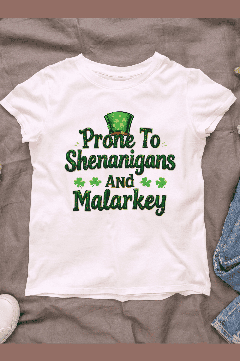 St Patrick's Day theme festive Irish T-Shirt Design pinterest preview image.