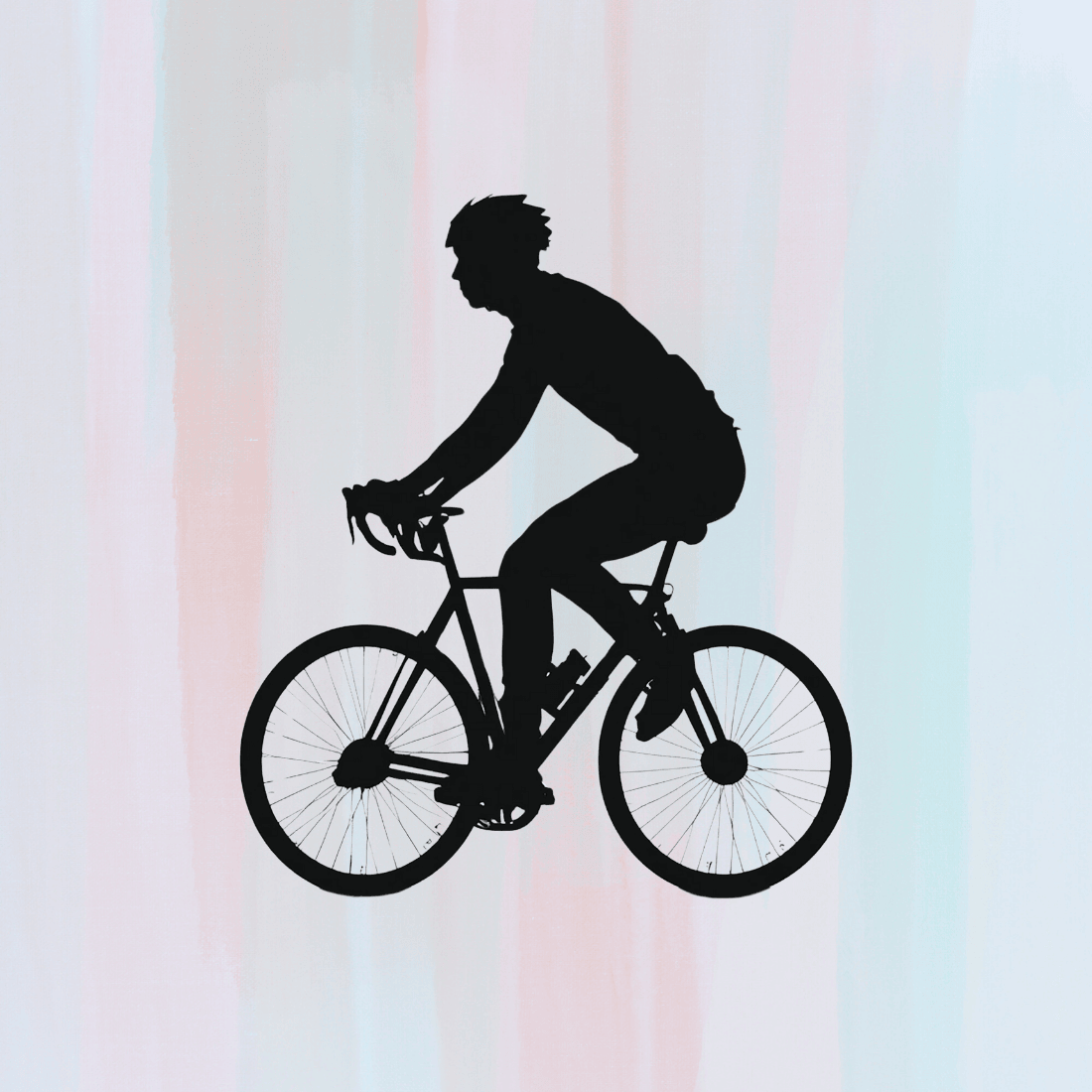 Silhouette of Bicycle Rider T-shirt Design preview image.