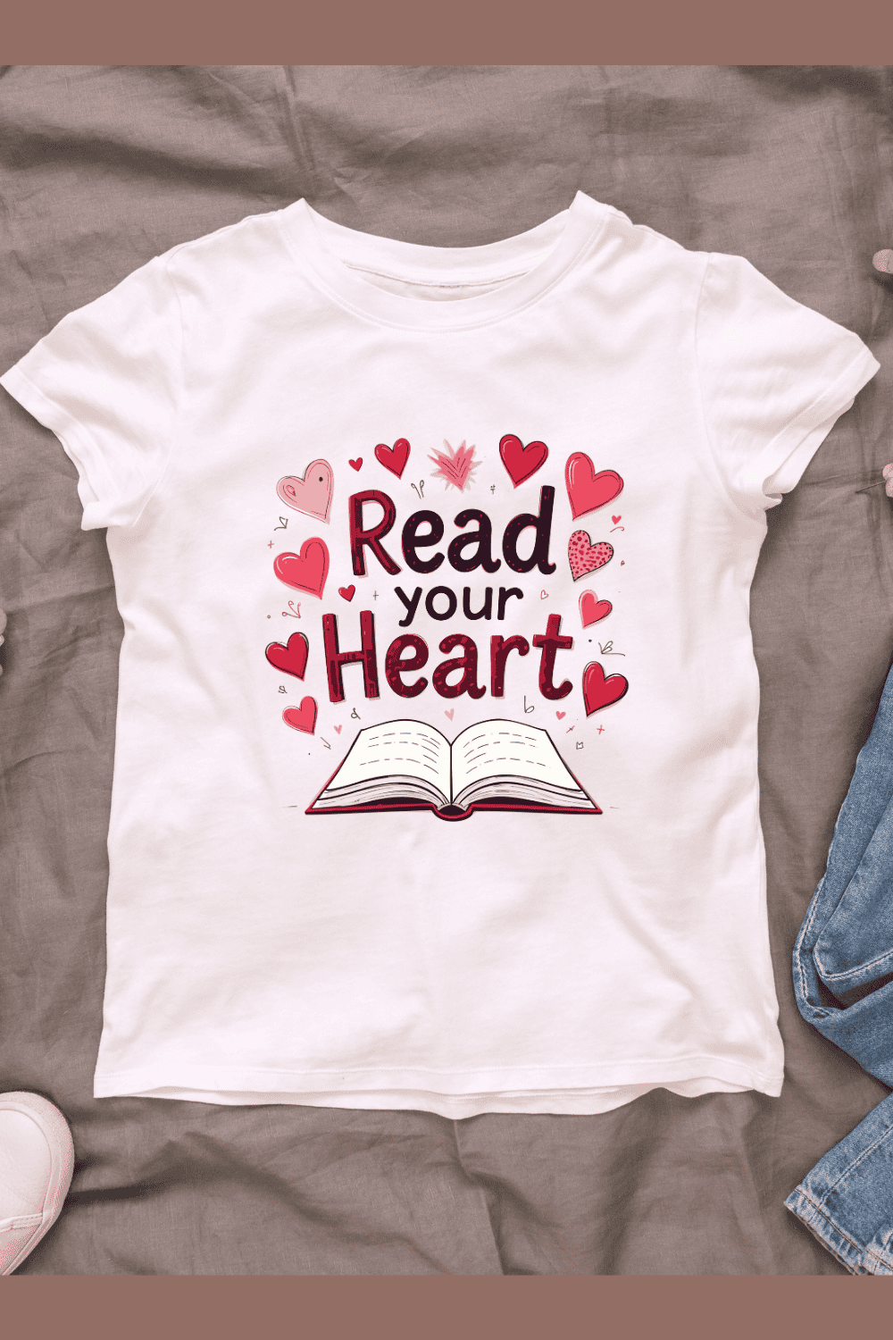 Watercolor Open book T-shirt Design pinterest preview image.