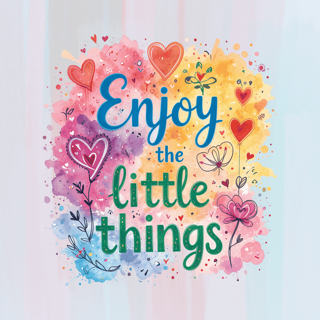 Enjoy the Little Things T-shirt Design preview image.