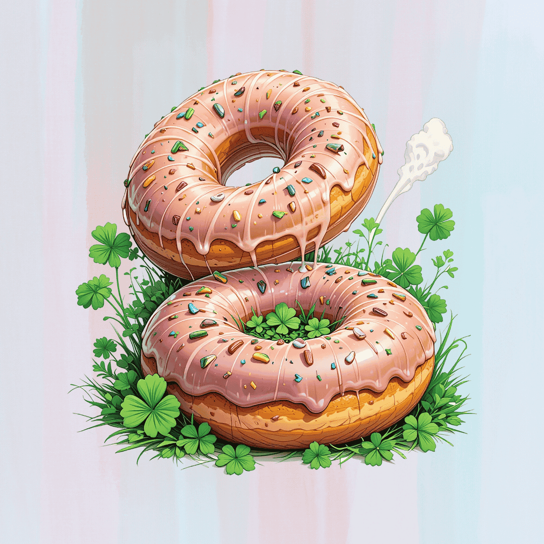 Donuts for St Patrick's Day T-shirt Design preview image.