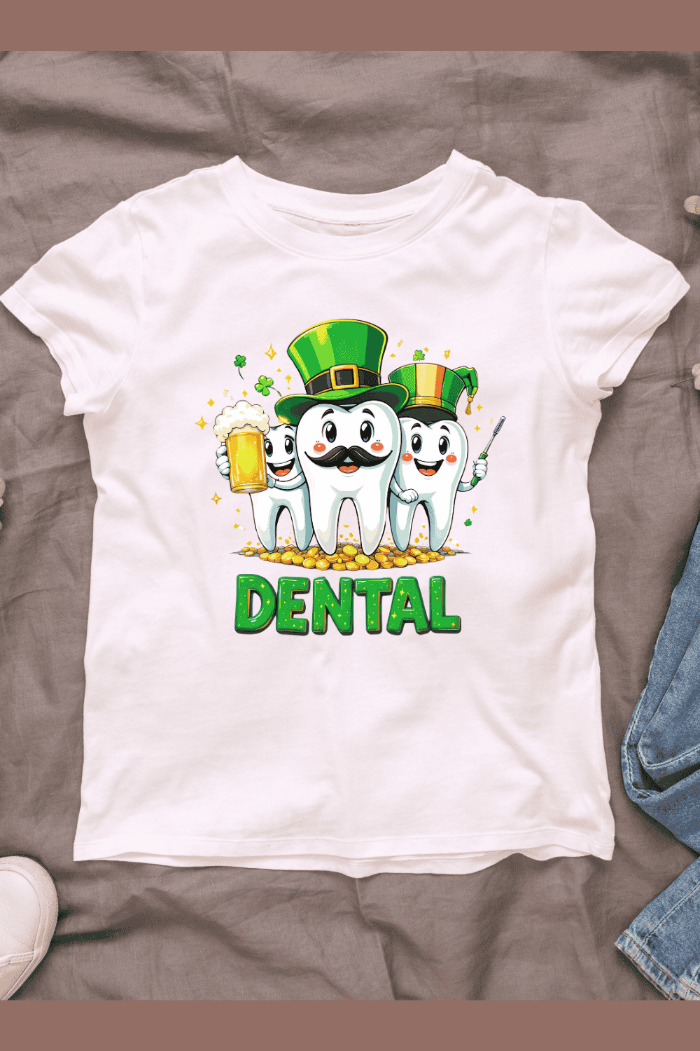 Irish Dental Health T-Shirt Design pinterest preview image.