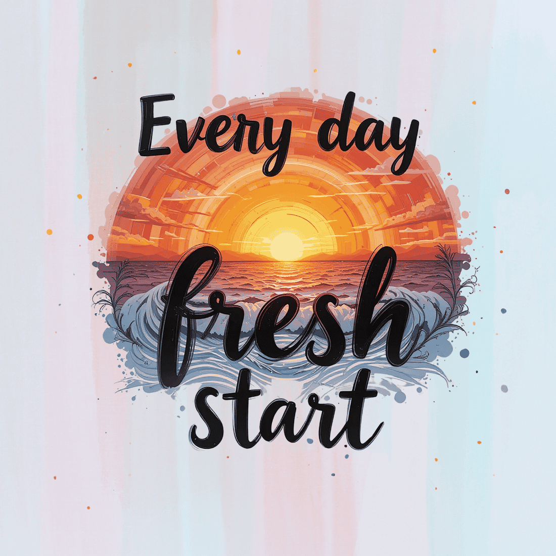 Text Every day fresh start T-shirt Design preview image.