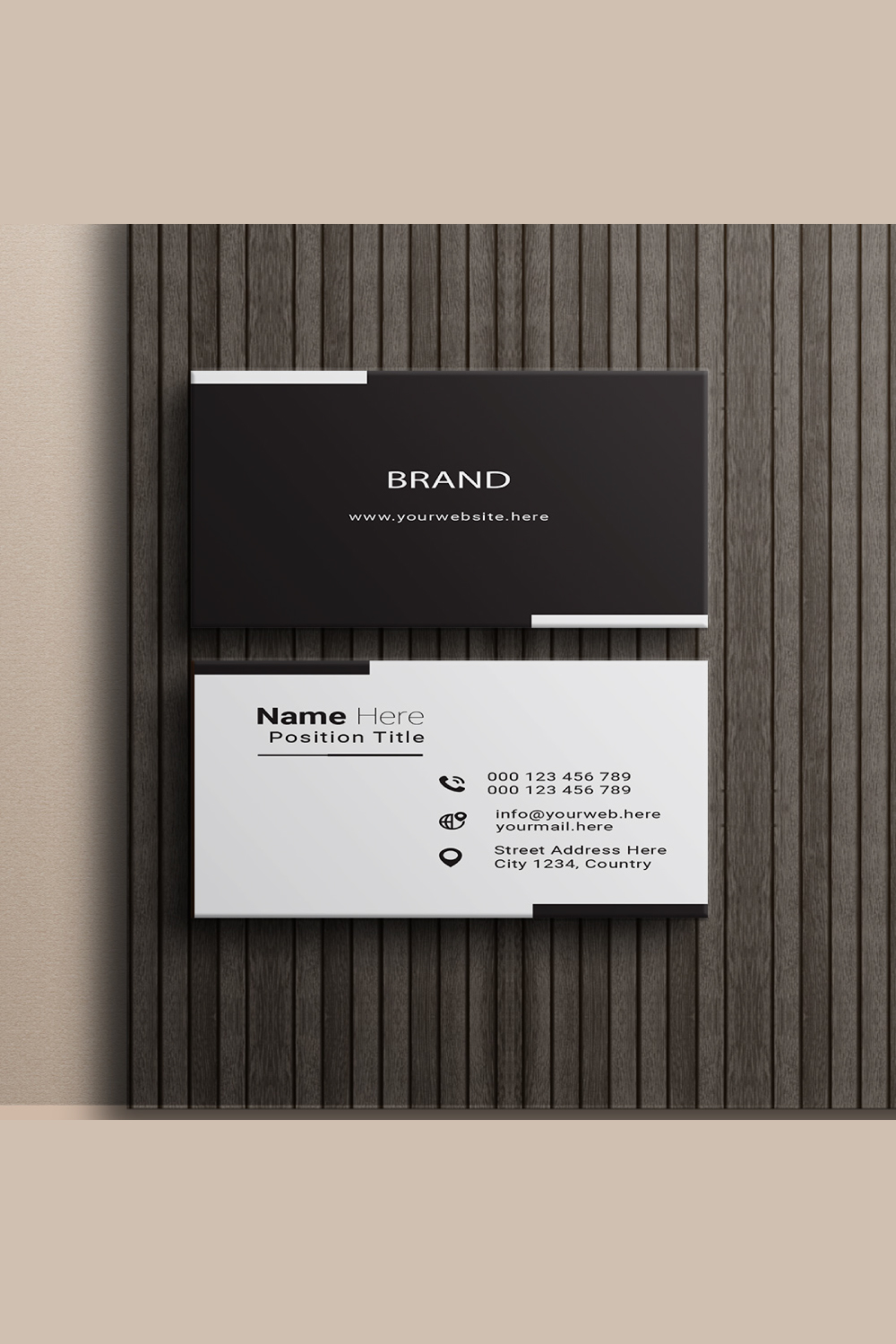 creative and simple modern business card design pinterest preview image.