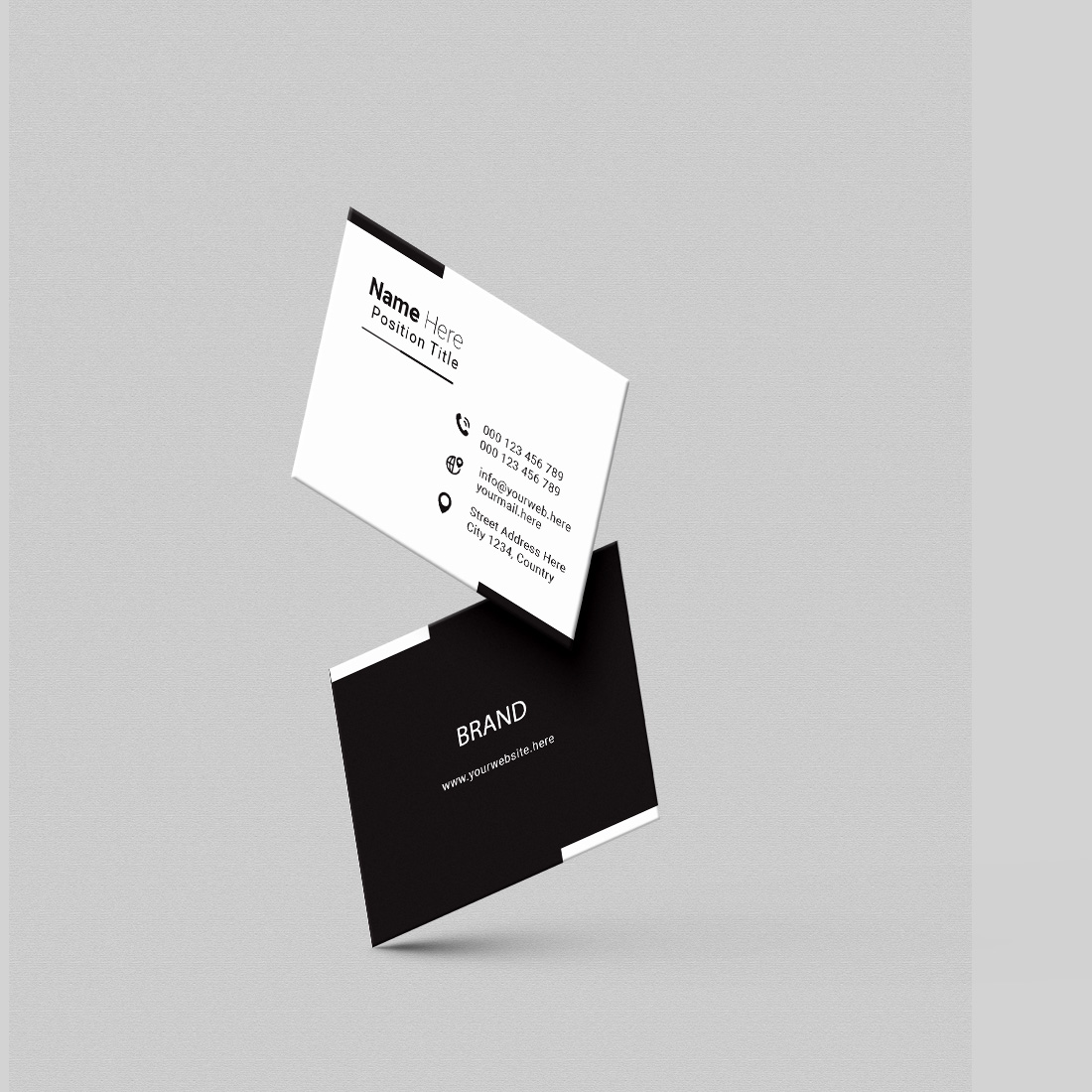 creative and simple modern business card design preview image.