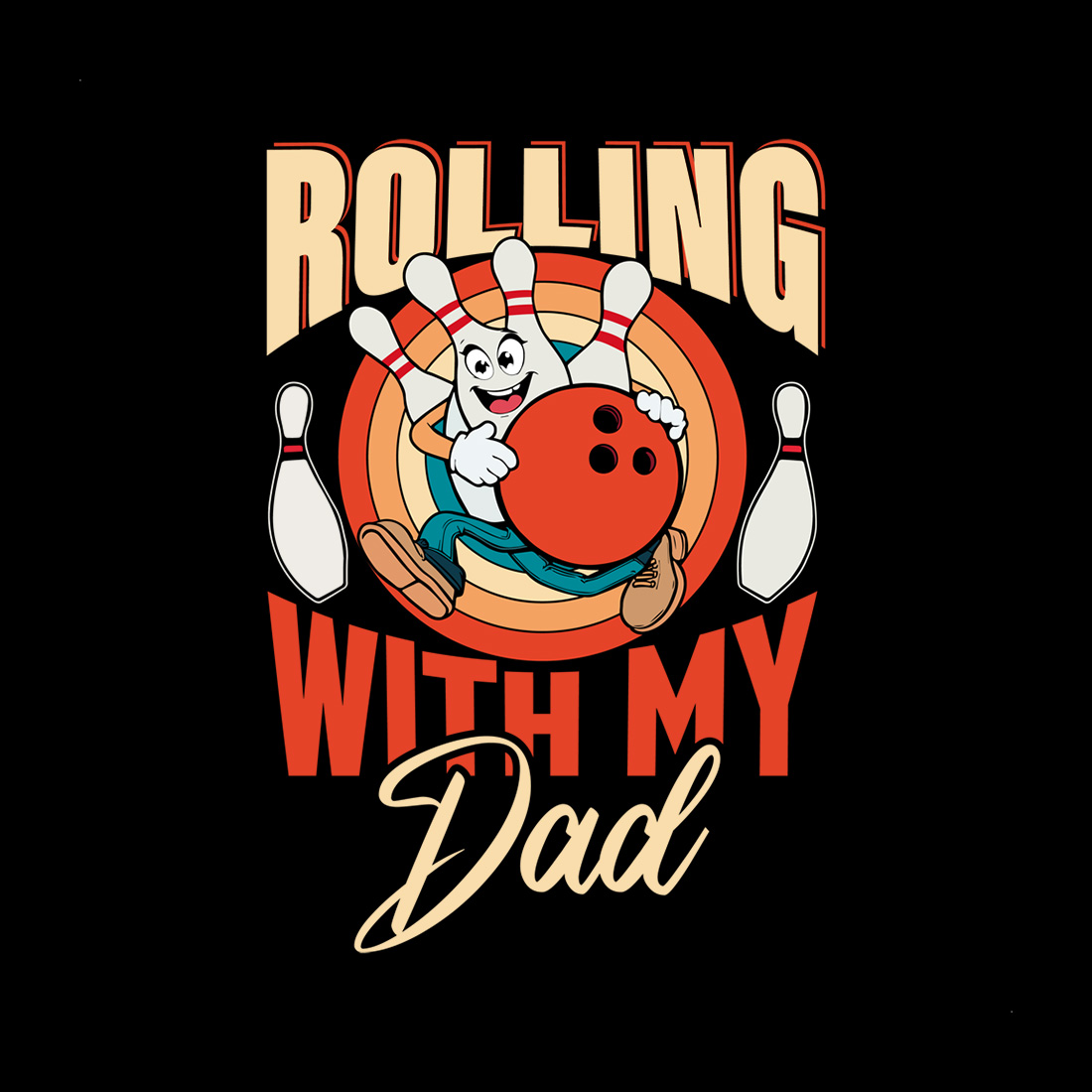 Vintage Bowling Design for Daddy and Me - Perfect Family Fun cover image.