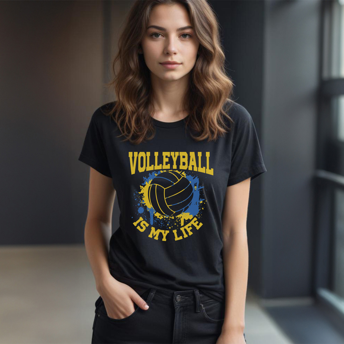 volleyball is my life volleyball graphic design female tshirt mockup 987