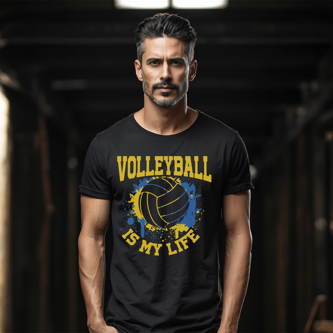 volleyball is my life volleyball graphic design male tshirt mockup 296