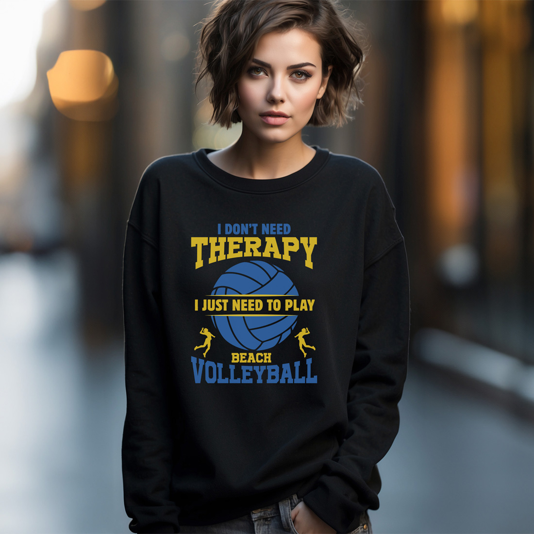 volleyball is my therapy graphic design female sweatshirt mockup mockup 167