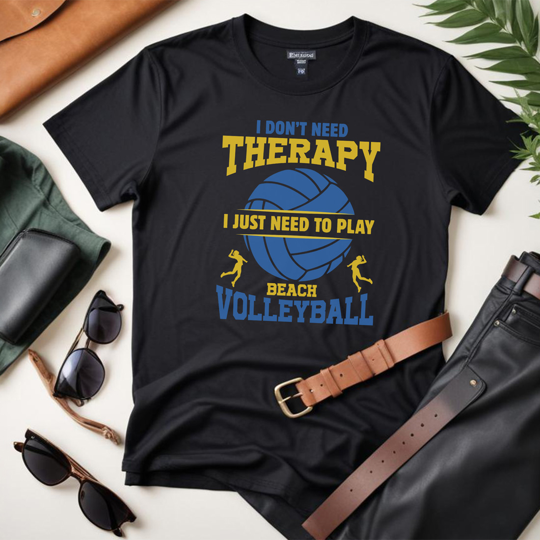 Volleyball is my therapy graphic design for volleyball lovers preview image.